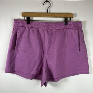 All In Motion Shorts Women Size XL Purple Cotton Athletic Elastic Waist Pockets